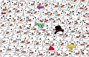 Almost everybody gets it wrong on the first try: Can you spot the panda among the snowmen?