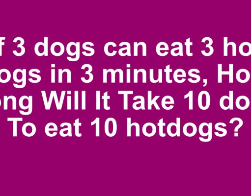 Fun riddle: How Long Will It Take 10 dogs To eat 10 hotdogs?