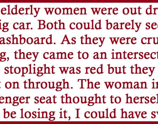 Two elderly women went through a red light.