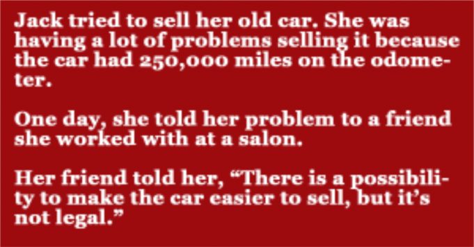 A man wants to sell his car