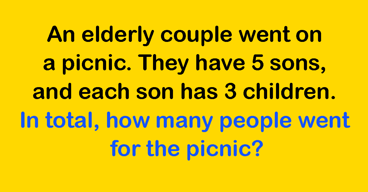 Most people get this wrong How many people went for a picnic?