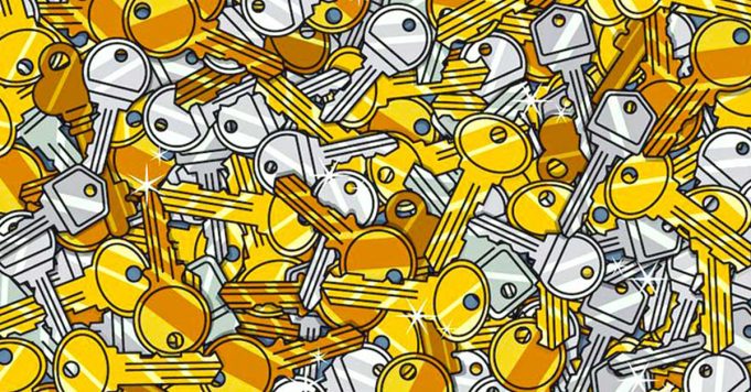 For geniuses only: Can you spot the 4 old keys in this photo?