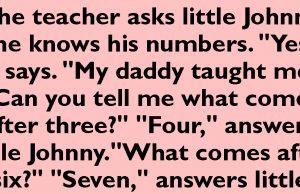 The teacher asks Johnny if he knows his numbers.