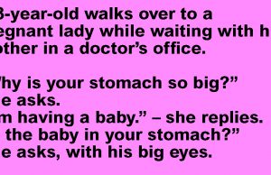 A 3-year-old walks over to a pregnant lady
