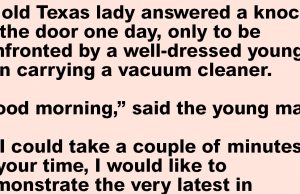 Salesman tries to trick an old Texas lady