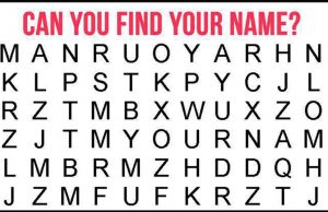 You Are A Genius If You Can Pick Out Your Name In Less Than 30 Seconds!