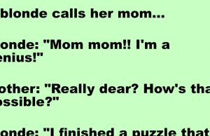 A blonde calls her mom