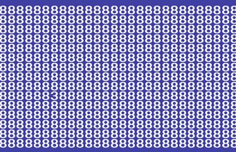 Find the hidden “3” among these “8”s in 10 seconds.