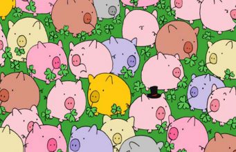 Find a four-leaf clover among the piglets in less than 15 seconds