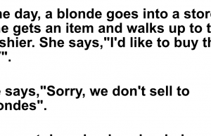 A blonde goes into a store