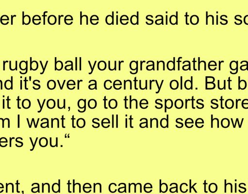 Father teach his son how to value himelf.