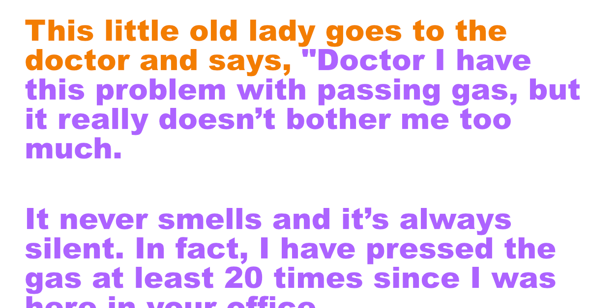 An old lady has problem with passing gas