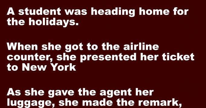 A student was heading home for the holidays.