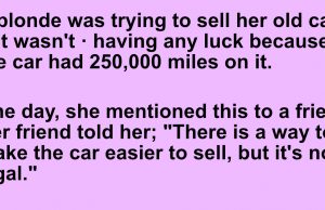 A blonde want to sell a car
