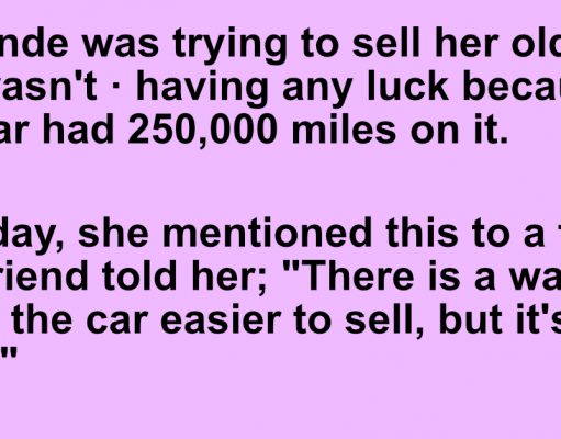 A blonde want to sell a car