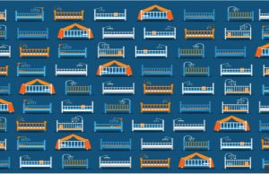 Can you find the hidden rattle among the baby cribs?