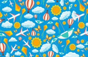 can you spot the seagull in this busy blue sky?