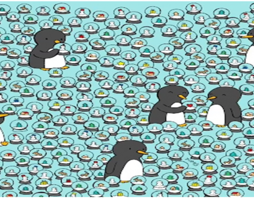 can YOU spot four snow globes containing stars?