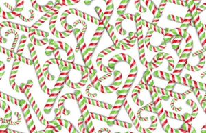 Can you spot the only candy cane facing the opposite way?