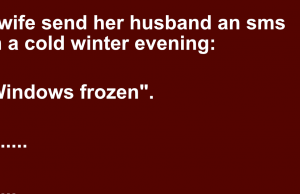 A wife send her husband an sms: Windows frozen