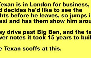 A Texan is in London for business