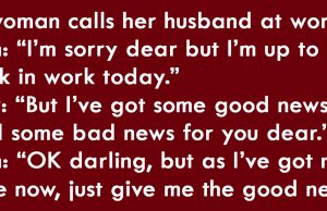 A woman calls her husband at work.