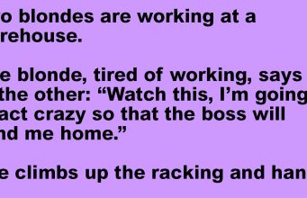 Two blondes are working at a warehouse.