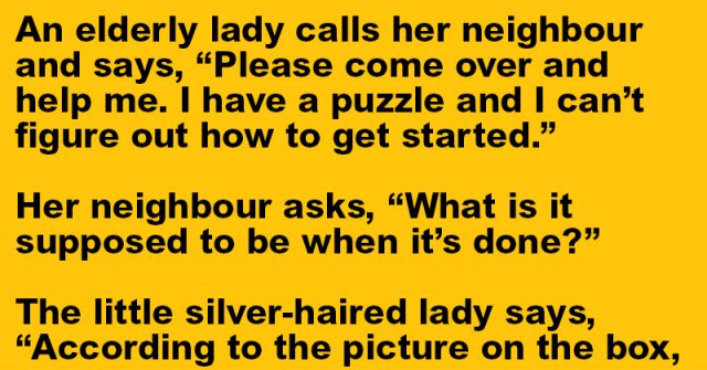 An Elderly Lady Calls Her Neighbour.