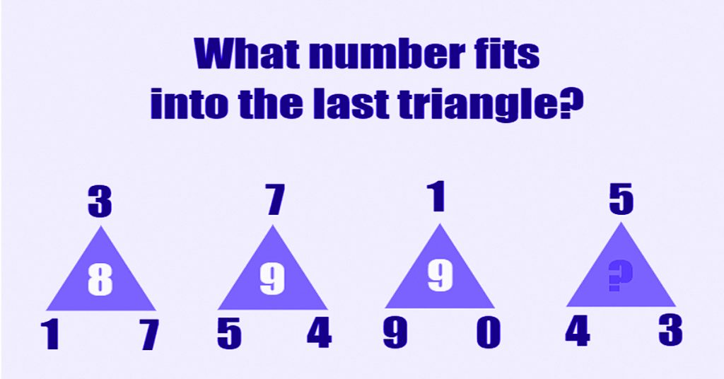 Number riddle: What Number Fits Into The Last Triangle?