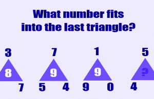 Number riddle: What Number Fits Into The Last Triangle?