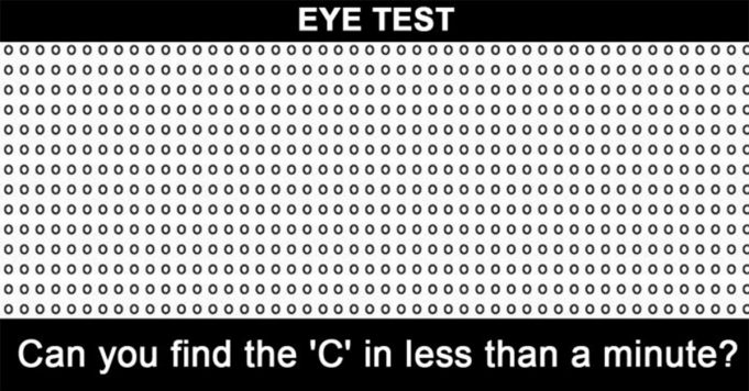 99% people can’t find the C in this puzzle under 7 seconds. Can you?