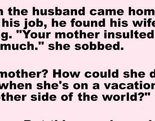 A man found his wife crying