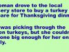 A Woman Is Shopping For A Thanksgiving Turkey