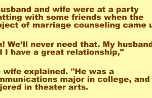 A Couple chatting with some friends about marriage.