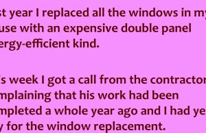 A blonde replaced her windows