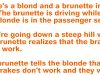 A blond and a brunette in a car