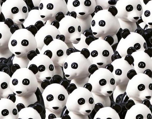 Find the Dog hidden among these pandas in less than 15 seconds