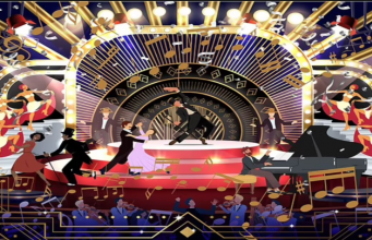 Can you Find the hidden trumpet in the showbiz scene?