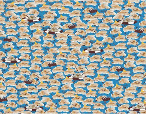 Can you find the only piece of popcorn without a smiling face?