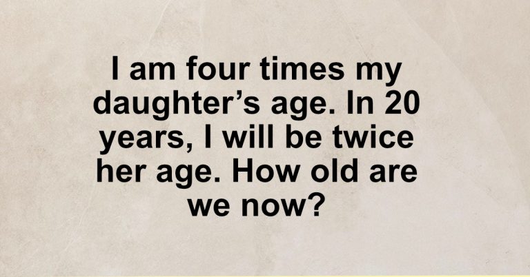 Age Riddle How Old Are We Now 