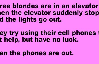 Three blondes were stuck in an elevator