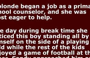 A blonde began a job as a primary school counselor