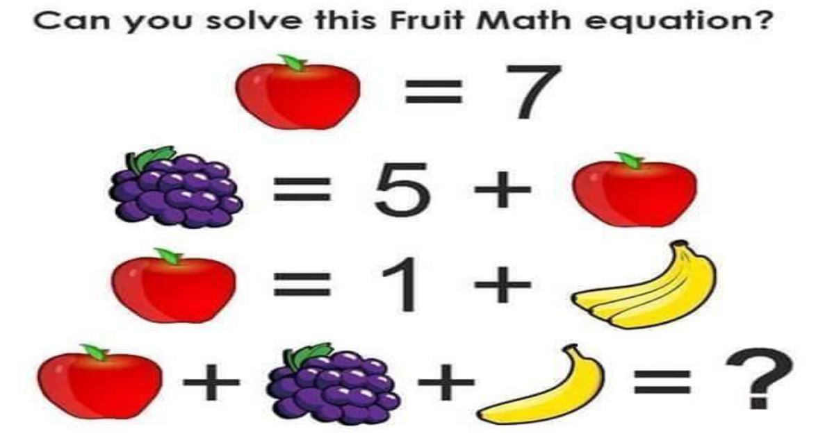 Can you solve this fruit math equation?