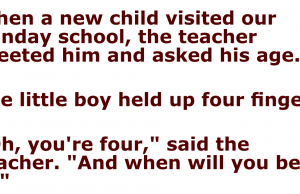 A new child visited our Sunday school