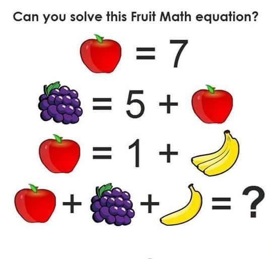 Can you solve this fruit math equation?