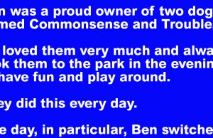 A Man Was Walking His Dogs