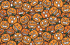 Can YOU spot the poker chip among the pumpkins in less than 15 seconds?