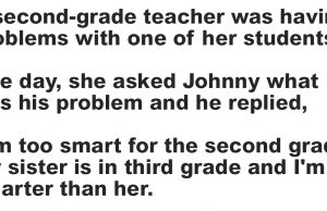 A teacher asks boy questions to see if he can skip grades.