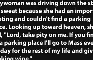 A laywoman was driving down the street in a sweat.