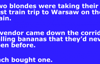 Two blondes were taking their first train trip to Warsaw